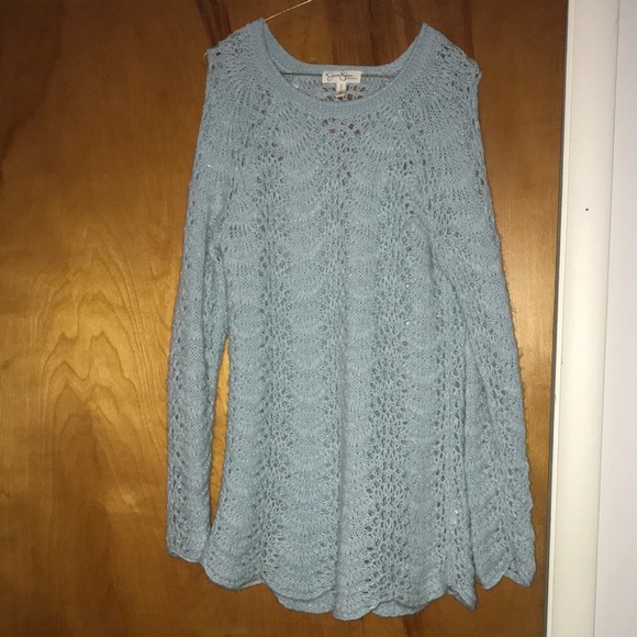 Jessica Simpson Light Blue Knit Maternity Sweater Dress - Picture 1 of 4